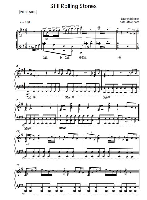 Lauren Daigle - Still Rolling Stones sheet music for piano download ...