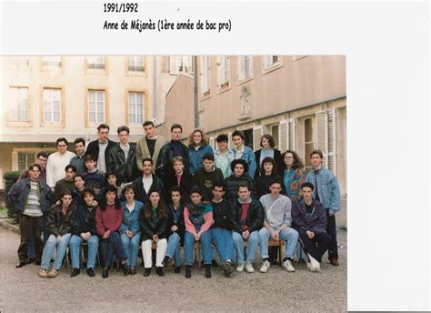 Photo de classe 1ère année bac pro compta de 1992 ANNE DE MEJANES