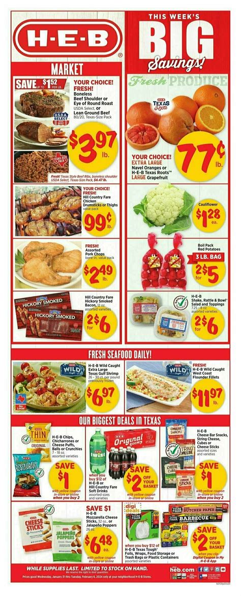 H E B Weekly Ad Weekly Deals From January