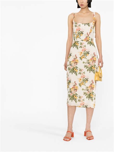 Reformation Besse Floral Print Midi Dress Farfetch