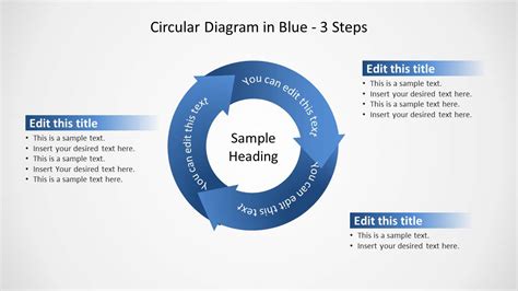 Blue Circular Diagram 3 Steps for PowerPoint - SlideModel