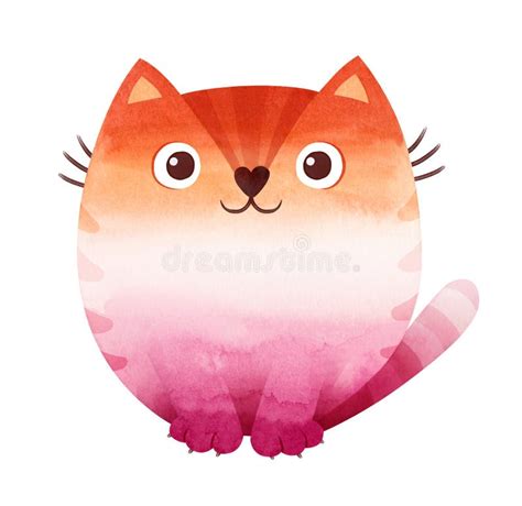 Lesbian Pride Watercolor Clipart Lgbt Pride Month Art Rainbow Cat