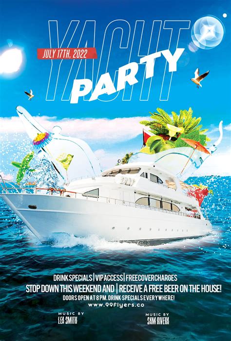 Yacht Party Flyer Free PSD Template Yacht Party Party Flyer Free