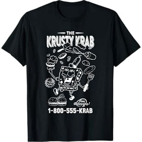 Spongebob Squarepants The Krusty Krab Vintage Ad Outline T Shirt