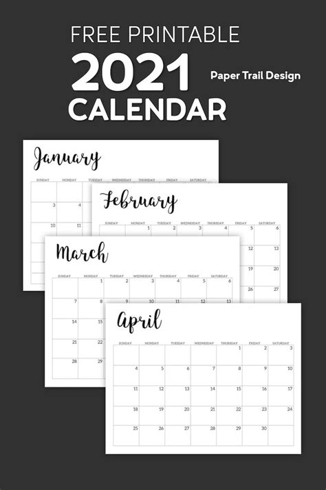 Calendar Printable Free Template Paper Trail Design Calendar