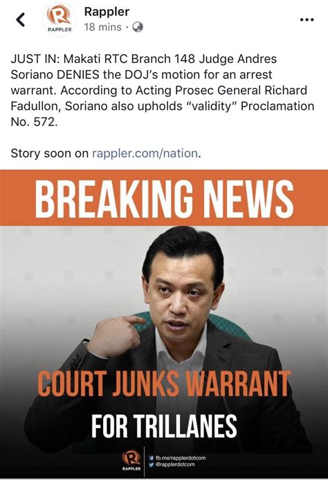 Rappler Court Junks Warrant For Trillanes R Philippines