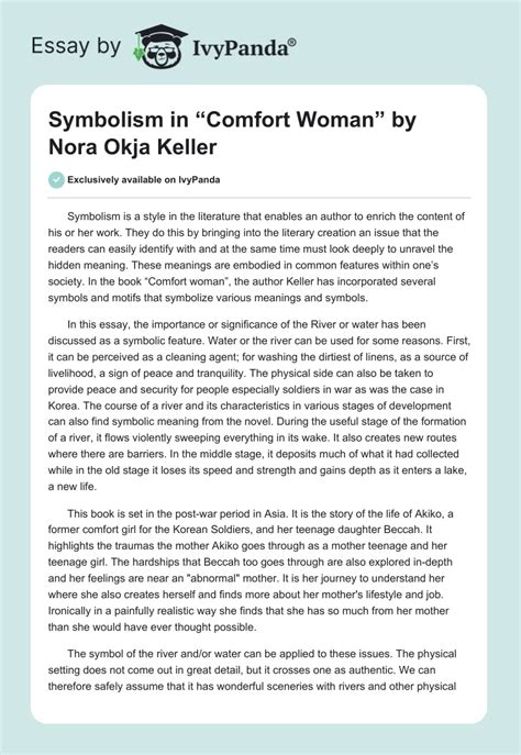 Symbolism In Comfort Woman By Nora Okja Keller 964 Words Essay