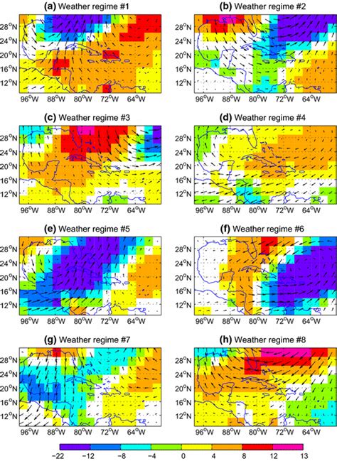 Olr Shadings In Wm And Hpa Winds For The Eight Wts Expressed As