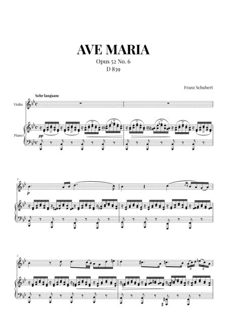 Ave Maria Schubert For Violin And Piano Arr Cadenza Editions Sheet