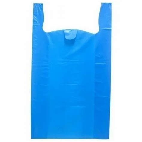 Plain Blue Polythene Carry Bag Capacity Kg Thickness Micron At