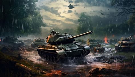 Premium AI Image | Tanks on battlefield