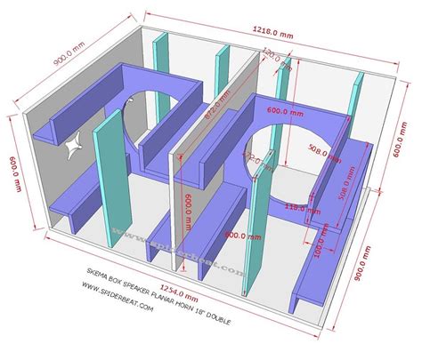 Ukuran Dan Skema Box Speaker Planar Horn Inch Double Long