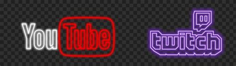 Hd Neon Youtube Twitch Logos Transparent Png Twitch Led Logo Neon