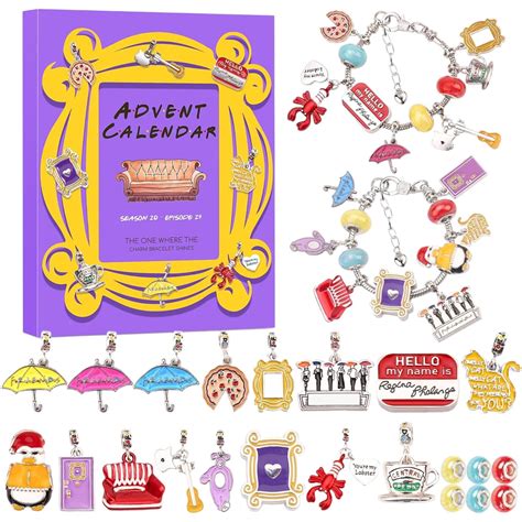 2PCS Advent Calendar 2024 24 Days Of FRIENDS Charm Bracelet Kit TV