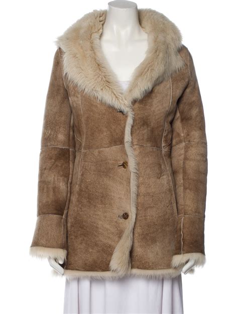 Andrew Marc Shearling Fur Coat Neutrals Coats Clothing ANM25631