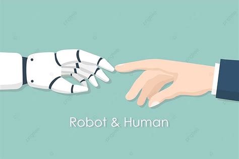 Human Robot Vector Design Images Business Human And Robot Hands