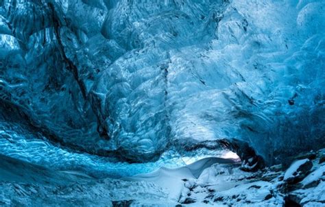 Wallpaper ice, blue, snow, cave, ice cave for mobile and desktop ...