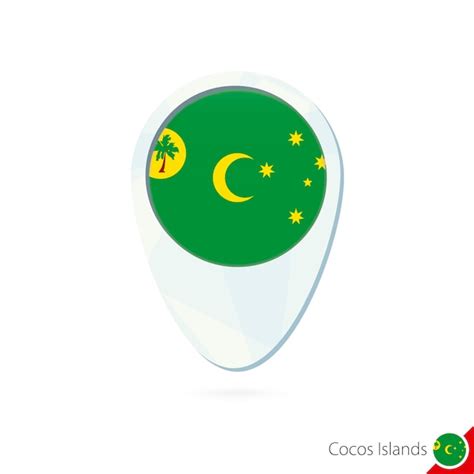 Premium Vector | Cocos Islands flag location map pin icon on white ...