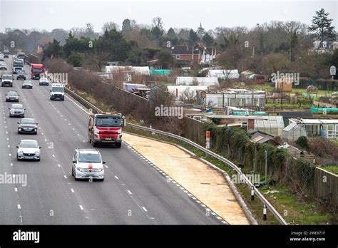 Datchet Berkshire Uk 25th January 2024 An Emergency Refuge Area On