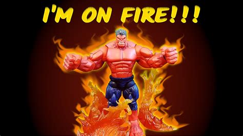 Marvel Legends Stop Motion Red Hulk On Fire Hulk Stop Motion YouTube