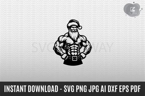 Buff Santa Claus SVG Funny Christmas SVG Holiday Winter