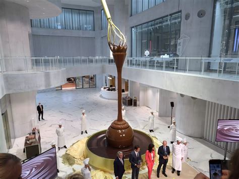 The Worlds Largest Chocolate Fountain Pours From 30 Feet High Into A