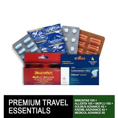 Premium Travel Essentials Immuntab S Allerta S Bioflu S