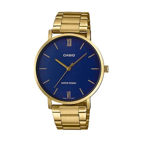 Jual Casio General Mtp Vt G Budf Blue Dial Gold Stainless Di Seller