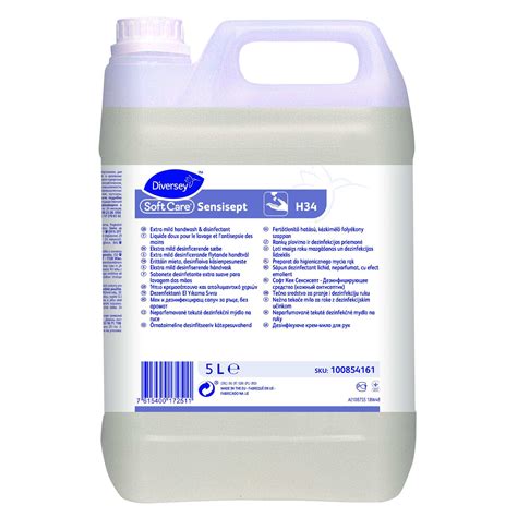 Soft Care Sensisept H34 2x5l Extra Mild Hand Wash And Disinfectant Diversey United Kingdom