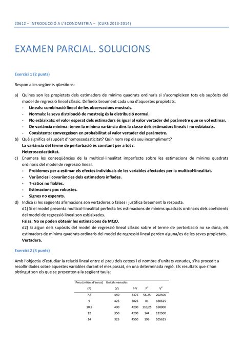 Examen Respuestas Introducci A Leconometria Curs