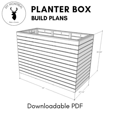 Diy Deep Slatted Planter Box Raised Garden Pdf Build Plans Diy