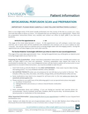 Fillable Online Nuc Med Patient Info Prep Form Envision Medical