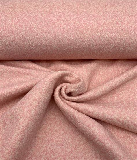 Tissu Lainage Bouclette Kurapika Rose Clair Interstoff