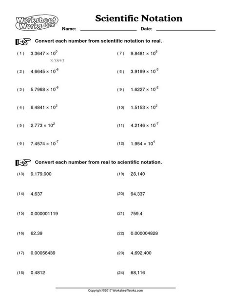 Scientific Notation Worksheet Answer Key Worksheetworks Scientific Notation 1