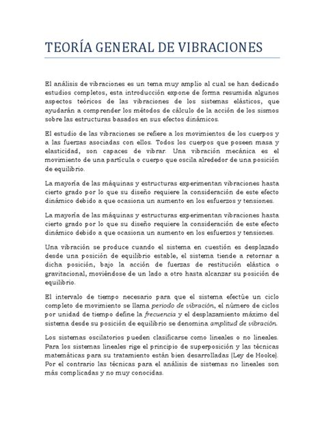 PDF Teoría General de Vibraciones DOKUMEN TIPS