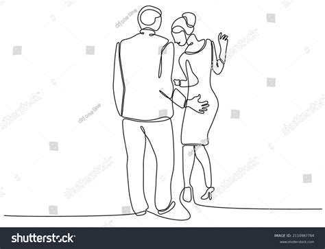 Continuous Line Situations Harassment Sexual Harassment Stock Vector