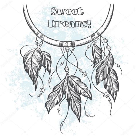 Dreamcatcher Outlines Dreamcatcher Outline Vector Illustration With