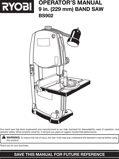 Ryobi Bs902 Owner S Manual Bs902267eng