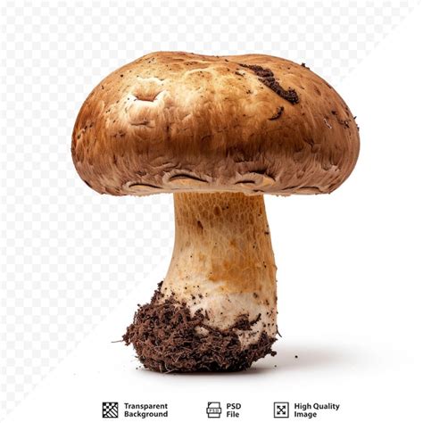 Premium PSD Brown Mushroom Isolated On Earth