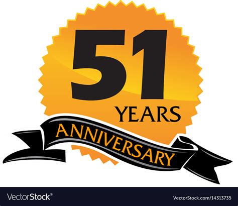 51 years ribbon anniversary Royalty Free Vector Image