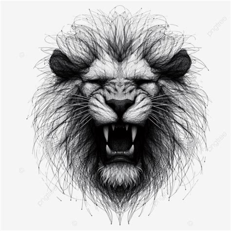 Lion Roar Black And White Drawing, Lion Roar, Black And White Drawing ...