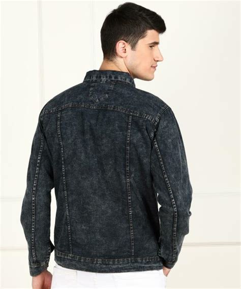 Montrez Men Black Washed Jacket Jiomart