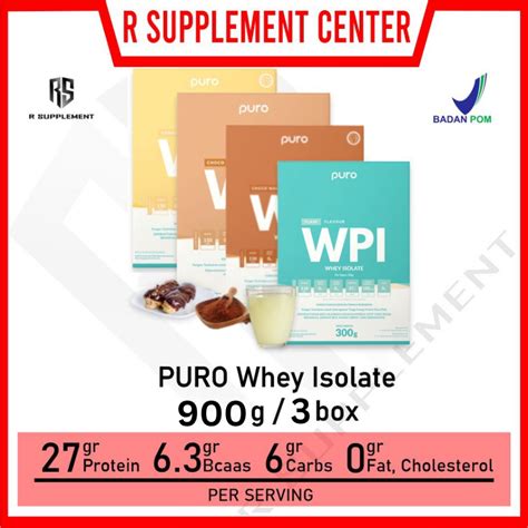 Jual Puro Wpi Whey Isolate Protein 900gr Iso Pro 3 Box Isopro 900 Gram