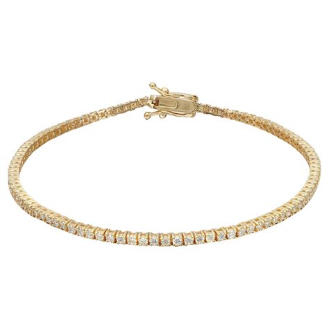 Prong Set Round Diamond Tennis Bracelet 14k Yellow Gold 0 95cttw 7