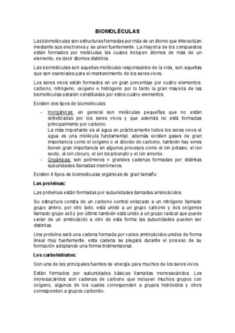 Resumen Biomoleculas Pdf