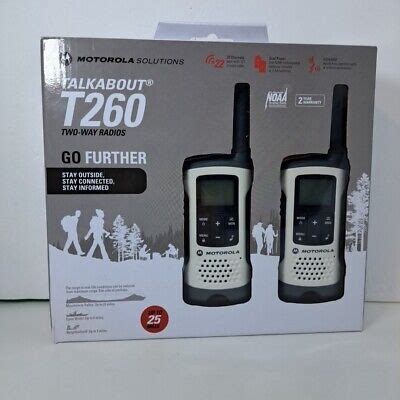 Motorola Talkabout T260 Two Way Radio Walkie Talkies 2 Pack White