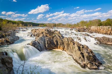 Rapids in the Potomac River at Great Falls Park, Virginia. Stock Image ...