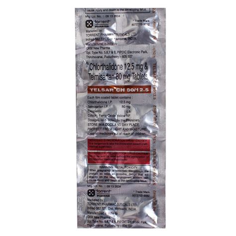 Telsar Ch 80 12 5mg Tablet 10 S Price Uses Side Effects Composition