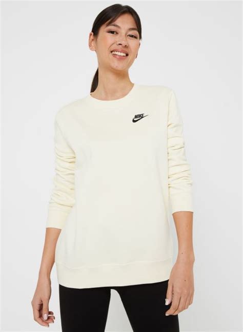 Nike W Nsw Club Flc Crew Std Wit Kleding Chez Sarenza 628143