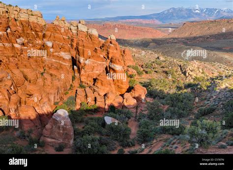 The La Sal Mountains Lie Beyond The Fiery Furnace In Arches National